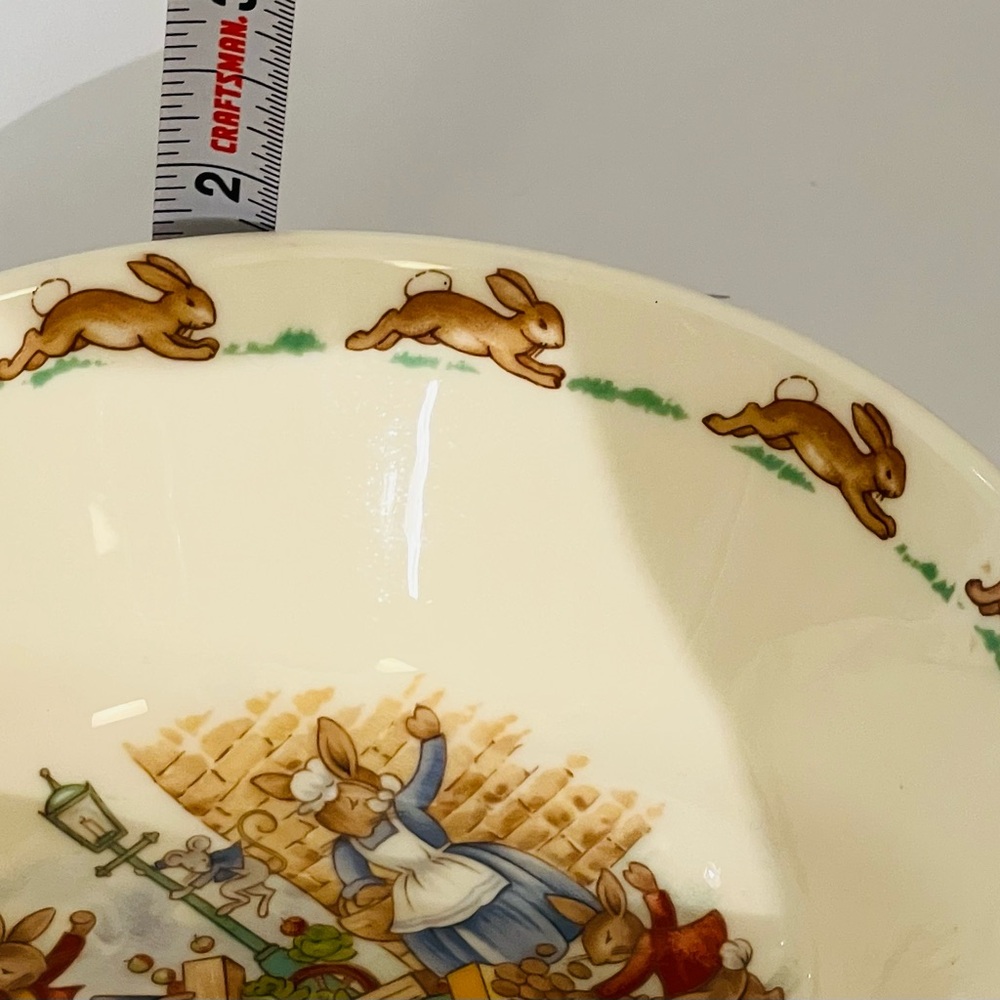 Vintage 1936 Royal Doulton Bunnykins Fine Bone China 3-Piece Nursery Set - Picture 9 of 11